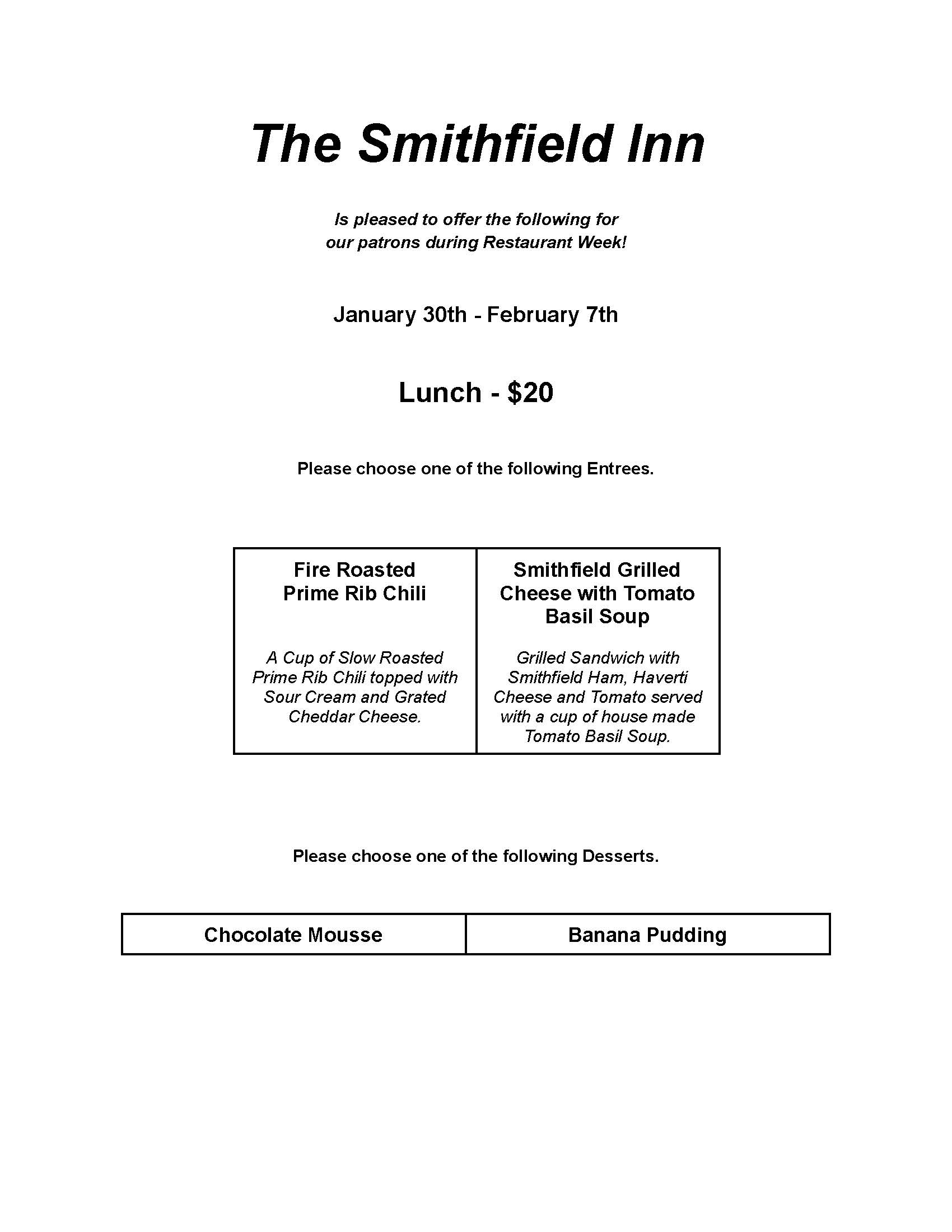 Restaurant Week 2026