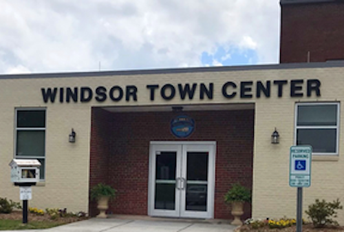 Exterior image of the entrance to the Windsor Town Center