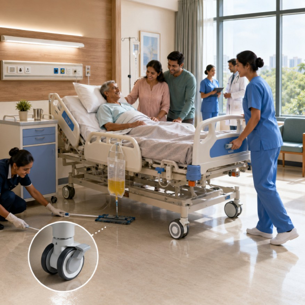 Hospital Beds with Wheels — Why Castors Matter More Than You Think