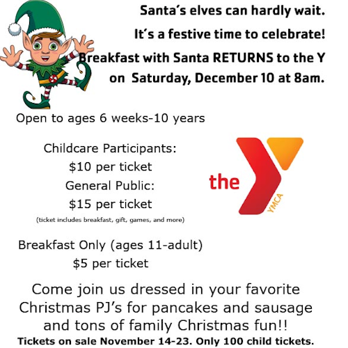 Waynesboro - Breakfast with Santa at the YMCA 